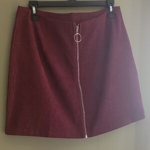 SHEIN Wine Red Mini Skirt with Zipper
